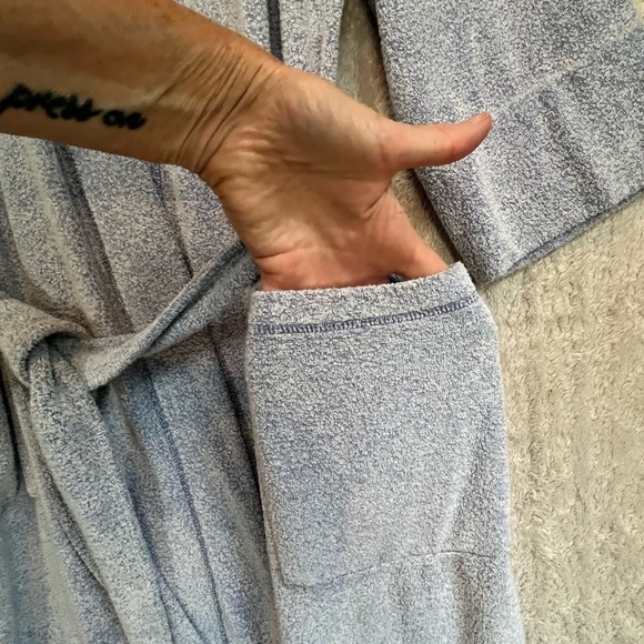 Natori Robe Pockets Mid Length Sz M Brushed Terry Front Pockets Inner Tie Belted - Picture 11 of 16